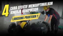 Teknisi Gapacitramandiri Memeriksa Kompresor Hitachi untuk Layanan Terbaik