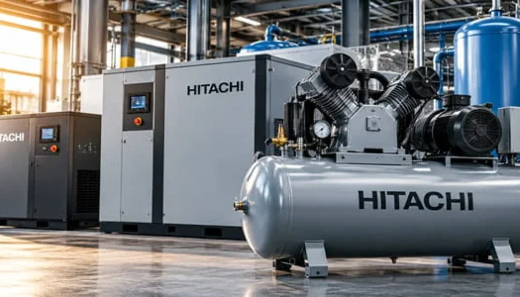 Hitachi Compressors in a Modern Factory